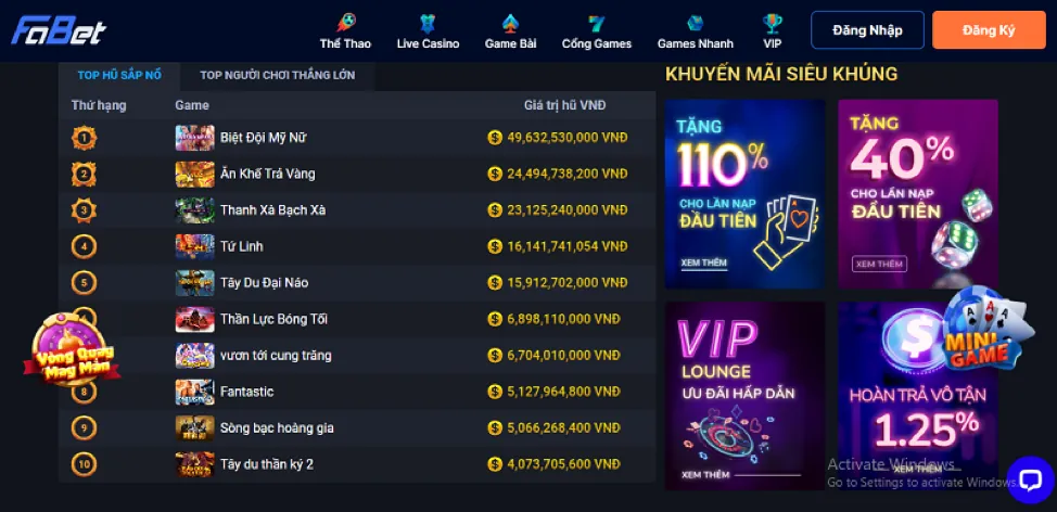 Phương thức gửi tiền winvn14